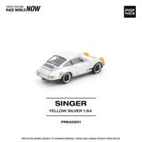 (Pre-Order) 1:64 Porsche 911 by Singer -- SCCS Homage - Yellow/Silver -- Pop Race