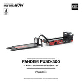 (Pre-Order) 1:64 Mitsubishi Fuso Flatbed Transporter PANDEM -- ADVAN -- Pop Race
