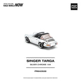(Pre-Order) 1:64 Singer Targa "Porsche 911" -- Silver Chrome -- Pop Race
