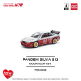 (Pre-Order) 1:64 Nissan Silvia S13 PANDEM -- Moontech Red/Silver -- Pop Race