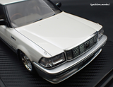(Pre-Order) 1:18 Toyota Crown Royal Saloon G (130) -- Pearl White/Silver -- Ignition Model IG3732