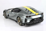 1:18 Ferrari 812 Competizione 2021 -- Grigio Coburn (Grey/Yellow) -- Bburago