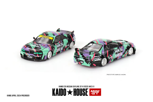 (Pre-Order) 1:64 Nissan Skyline GT-R (R33) HKS V1 -- KaidoHouse x Mini GT KHMG129