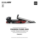 (Pre-Order) 1:64 Mitsubishi Fuso Flatbed Transporter PANDEM -- ADVAN -- Pop Race