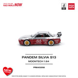 (Pre-Order) 1:64 Nissan Silvia S13 PANDEM -- Moontech Red/Silver -- Pop Race