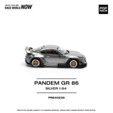 1:64 Toyota GR86 PANDEM -- Silver/Black -- Pop Race