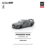 (Pre-Order) 1:64 Nissan R32 Skyline GT-R PANDEM -- Gun Metal Grey -- Pop Race