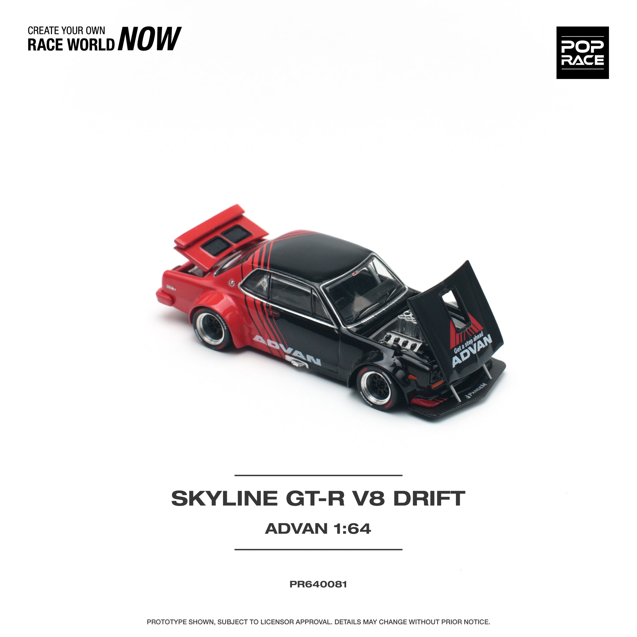 1:64 Nissan Skyline GT-R (KPGC10) Hakosuka V8 -- ADVAN -- Pop Race