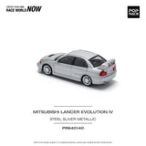 1:64 Mitsubishi Lancer Evolution IV (4) -- Silver -- Pop Race