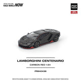 (Pre-Order) 1:64 Lamborghini Centenario -- Carbon/Red -- Pop Race