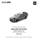 (Pre-Order) 1:64 Nissan R32 Skyline GTR -- Dark Chrome Series -- Pop Race