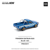 1:64 Datsun 620 Ute PANDEM -- Blue/White Toyo Tires -- Pop Race