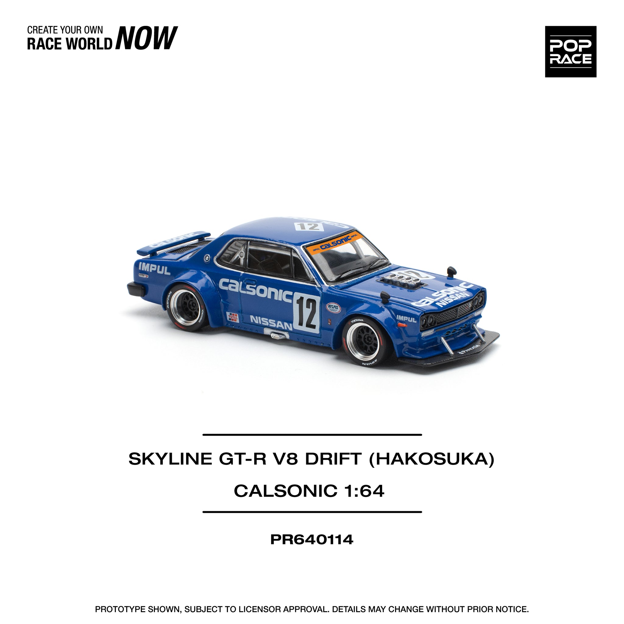 模型製作用品 NISSAN SKYLINE GT-R KPCG10 HAKOSUKA Pre-Order) 1:64 Nissan Skyline GT-R (KPGC10) Hakosuka V8 -- Calsonic