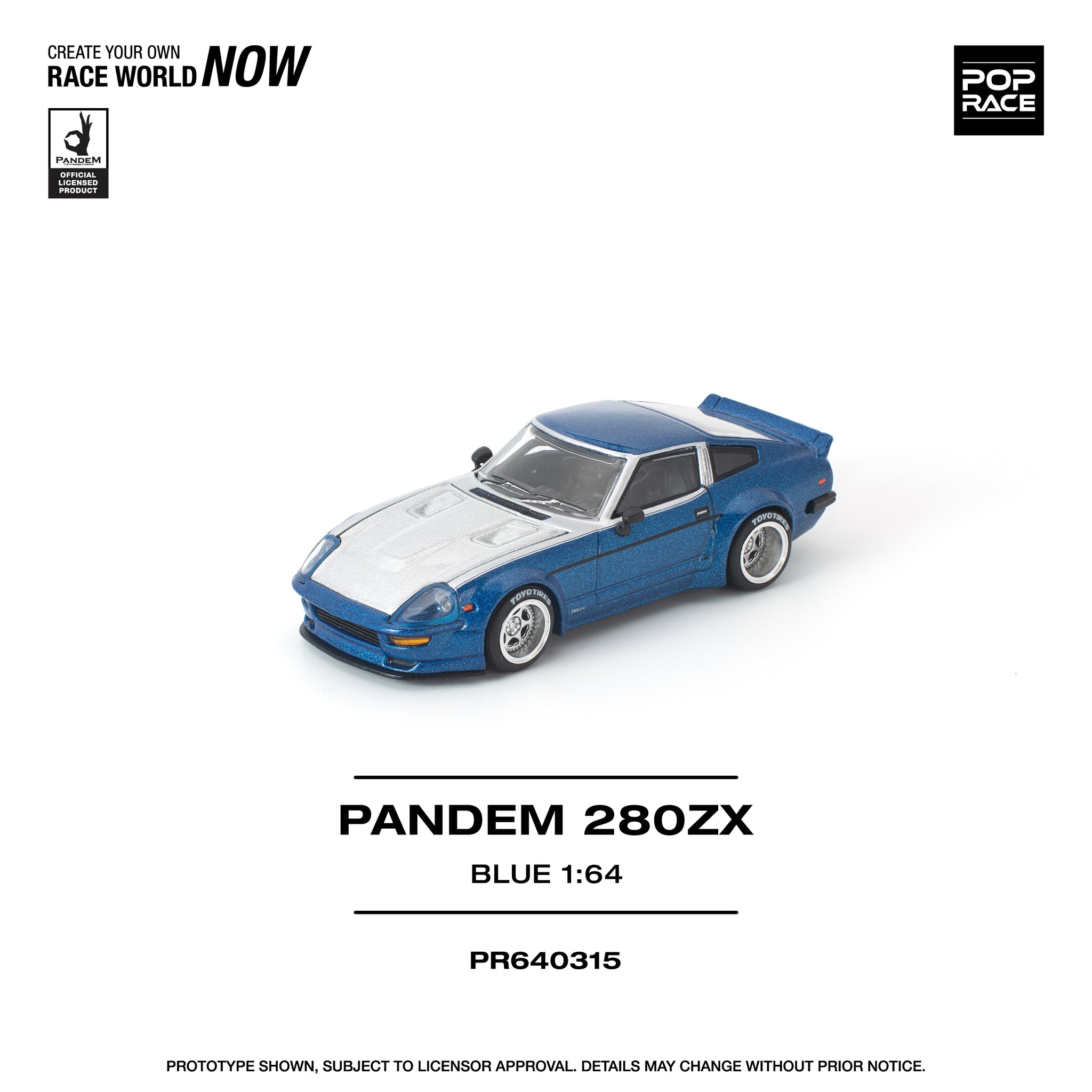 Pre-Order) 1:64 Datsun 280ZX PANDEM -- Blue / Silver -- Pop Race