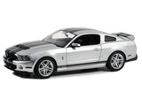 1:18 2011 Shelby GT500 Mustang -- Silver w/Black Stripes -- Greenlight Ford