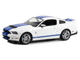 1:18 2011 Shelby GT500 Mustang -- White w/Blue Stripes -- Greenlight Ford