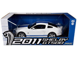 1:18 2011 Shelby GT500 Mustang -- White w/Blue Stripes -- Greenlight Ford