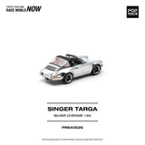 (Pre-Order) 1:64 Singer Targa "Porsche 911" -- Silver Chrome -- Pop Race