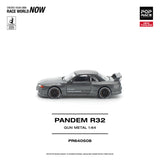 (Pre-Order) 1:64 Nissan R32 Skyline GT-R PANDEM -- Gun Metal Grey -- Pop Race