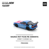 (Pre-Order) 1:64 Mazda RX7 (FC3S) RE-AMEMIYA Widebody -- Pink/Blue Chrome -- Pop Race
