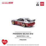 (Pre-Order) 1:64 Nissan Silvia S13 PANDEM -- Moontech Red/Silver -- Pop Race