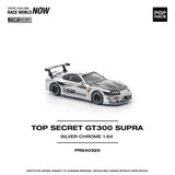 (Pre-Order) 1:64 Toyota Supra (A80) TOP SECRET GT300 -- Chrome Silver -- Pop Race