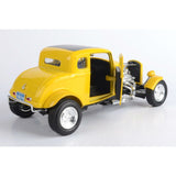 1:18 1932 Ford 5-Window Coupe Hot Rod -- Yellow -- MotorMax