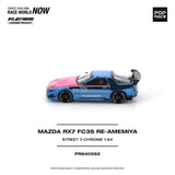 (Pre-Order) 1:64 Mazda RX7 (FC3S) RE-AMEMIYA Widebody -- Pink/Blue Chrome -- Pop Race