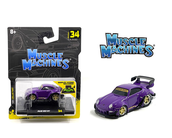 1:64 RWB 993 (Porsche 911) -- Purple -- Muscle Machines