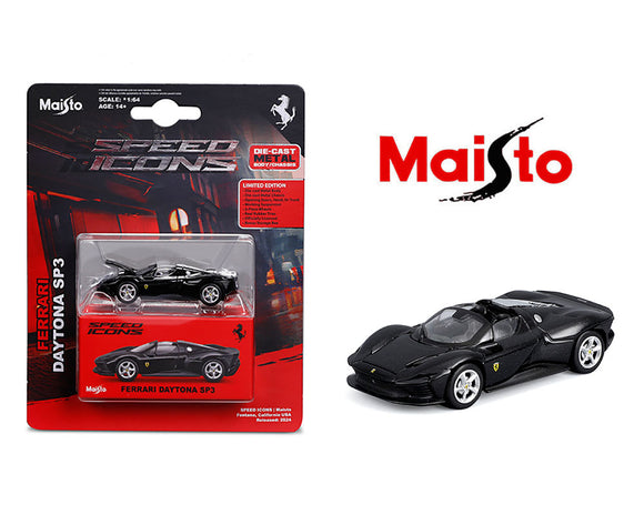 1:64 Ferrari Daytona SP3 -- Black -- Maisto: Speed Icons