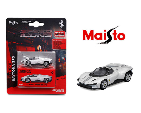 1:64 Ferrari Daytona SP3 -- White -- Maisto: Speed Icons