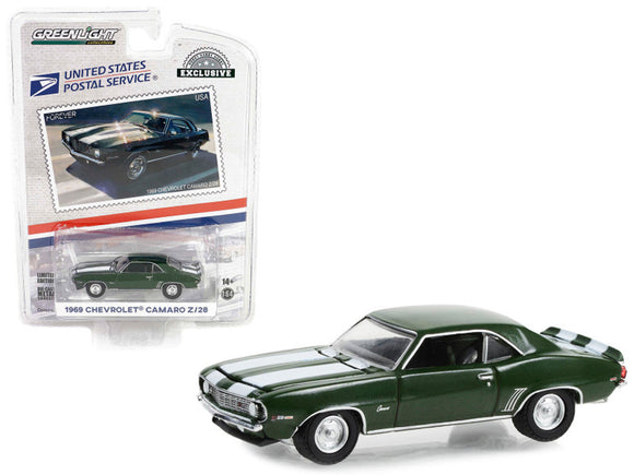 1:64 1969 Chevrolet Camaro Z/28 -- USPS Green --  Greenlight
