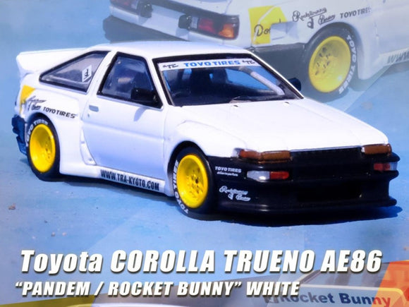 1:64 Toyota AE86 Levin Pandem Rocket Bunny -- White/Black -- INNO64