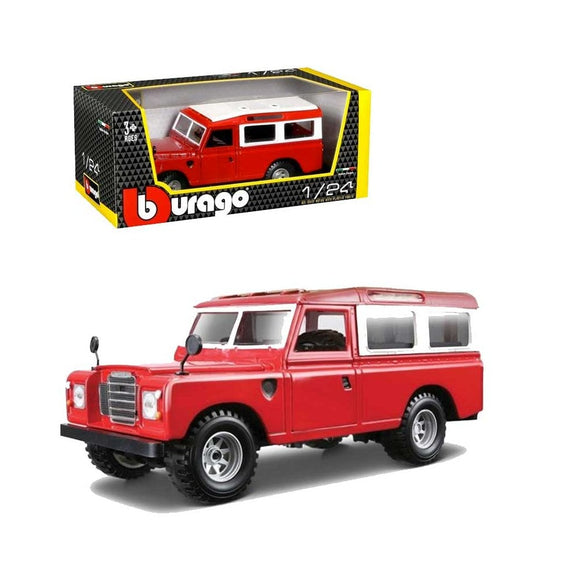 1:24 Land Rover Series II (2) -- Red/White -- Bburago