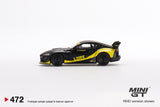 1:64 Toyota GR Supra LB-Works -- Matte Black/Yellow -- Mini GT
