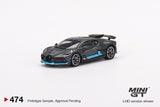 1:64 Bugatti Divo -- Presentation (Grey/Blue) -- Mini GT
