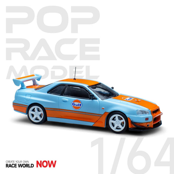 1:64 Nissan Skyline R34 GT-R -- Gulf Oil Livery -- Pop Race