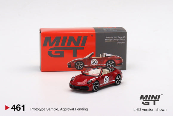 1:64 Porsche 911 Targa 4S Heritage Design Edition -- Cherry Red -- Mini GT