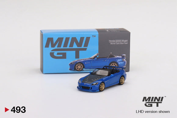 1:64 Honda S2000 (AP2) MUGEN -- Monte Carlo Blue Pearl -- Mini GT
