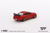 1:64 Nissan Skyline GT-R (R34) Tommykaira R-Z -- Red -- Mini GT