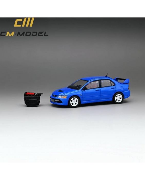 1:64 Mitsubishi Lancer Evolution IX (9) w/Engine Display -- Blue -- CM-Model