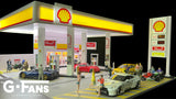 1:64 Shell Petrol Gas Fuel Station Diorama Display with LEDs -- G-Fans 710035