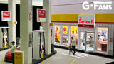 1:64 Shell Petrol Gas Fuel Station Diorama Display with LEDs -- G-Fans 710035