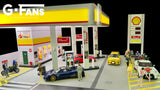 1:64 Shell Petrol Gas Fuel Station Diorama Display with LEDs -- G-Fans 710035