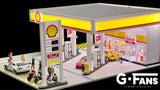 1:64 Shell Petrol Gas Fuel Station Diorama Display with LEDs -- G-Fans 710035