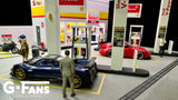 1:64 Shell Petrol Gas Fuel Station Diorama Display with LEDs -- G-Fans 710035