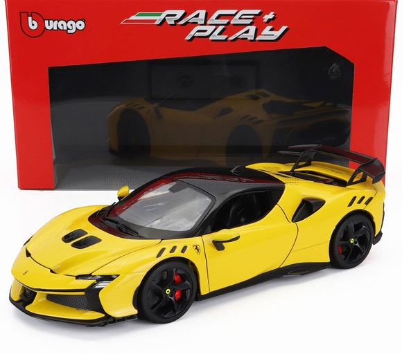 1:18 Ferrari SF90XX Stradale -- Modena Yellow/Black -- Bburago