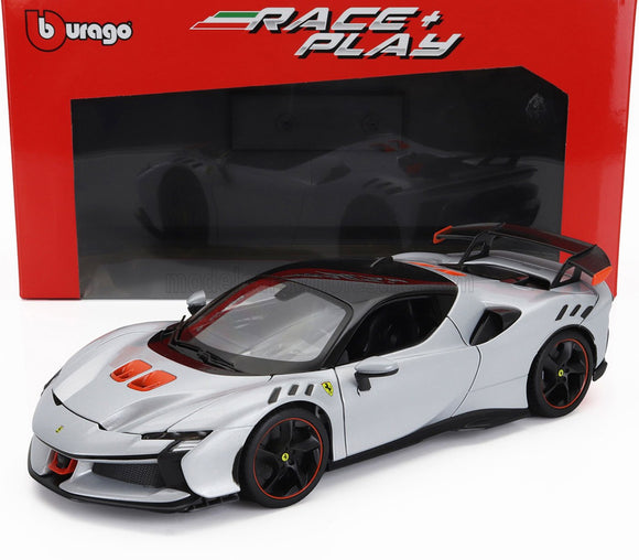 1:18 Ferrari SF90XX Stradale -- Bianco Artico White/Orange -- Bburago