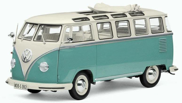 (Pre-Order) 1:12 Volkswagen T1 Samba Minibus Kombi 1962 -- Light Green/White -- Sunstar