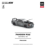 (Pre-Order) 1:64 Nissan R32 Skyline GT-R PANDEM -- Gun Metal Grey -- Pop Race